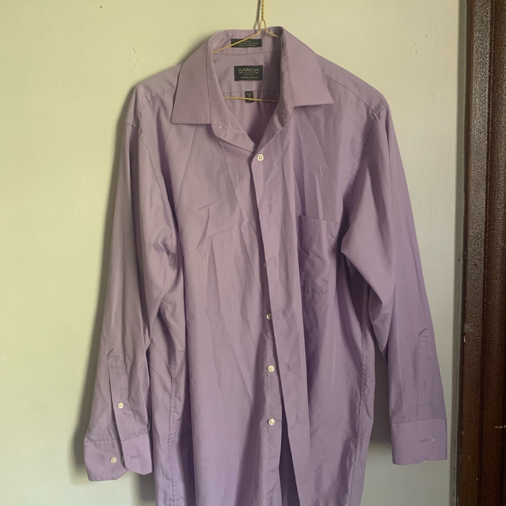 Arrow Men's Lavender Button Down Dress Shirt